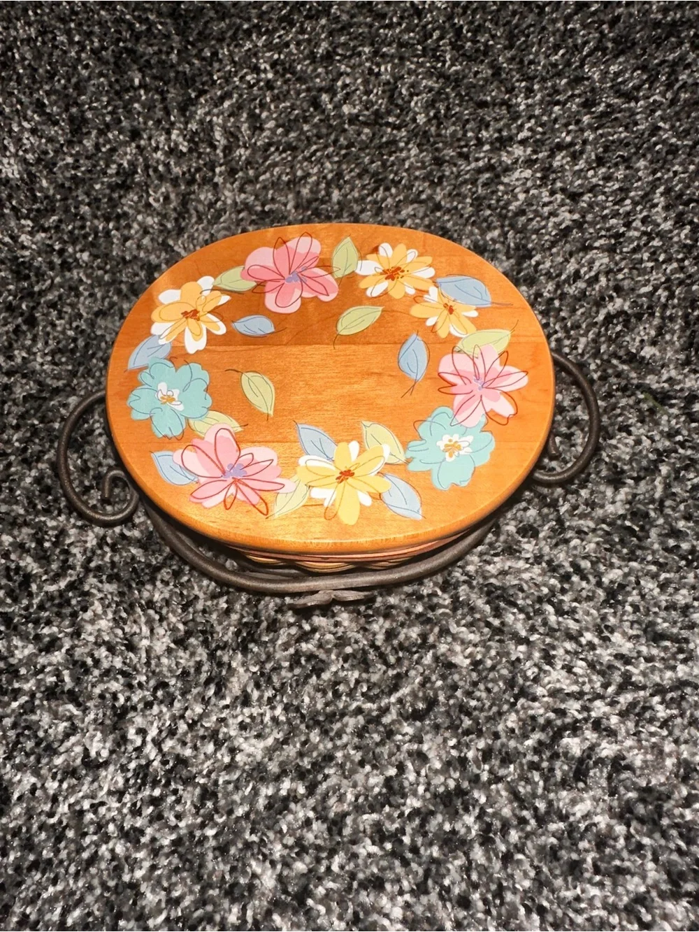 Longaberger Floral Basket with holder